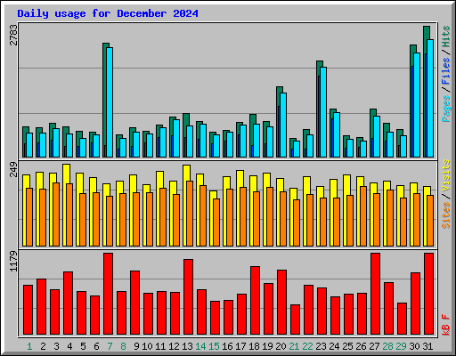 Daily usage for December 2024